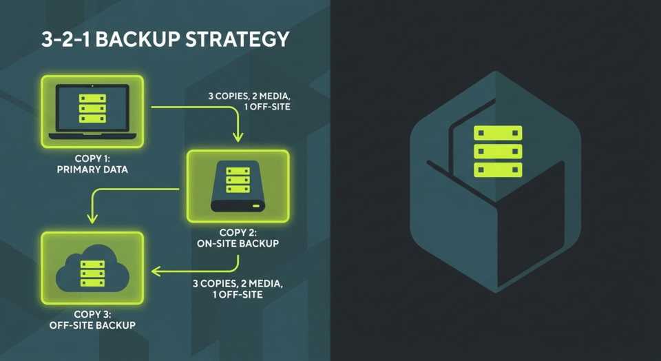 business backup strategy diagram workflow