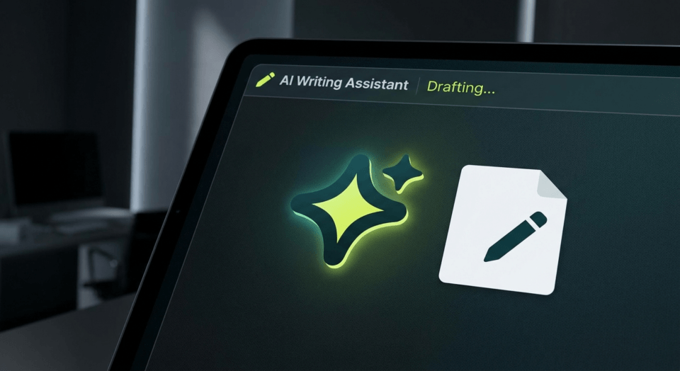 AI writing assistant drafting document