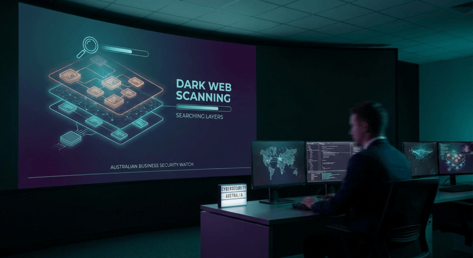 Dark web scanning for business security.