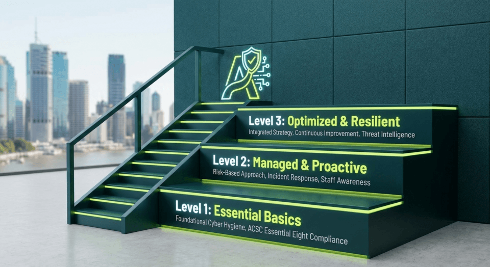 steps explaining essential 8 maturity levels