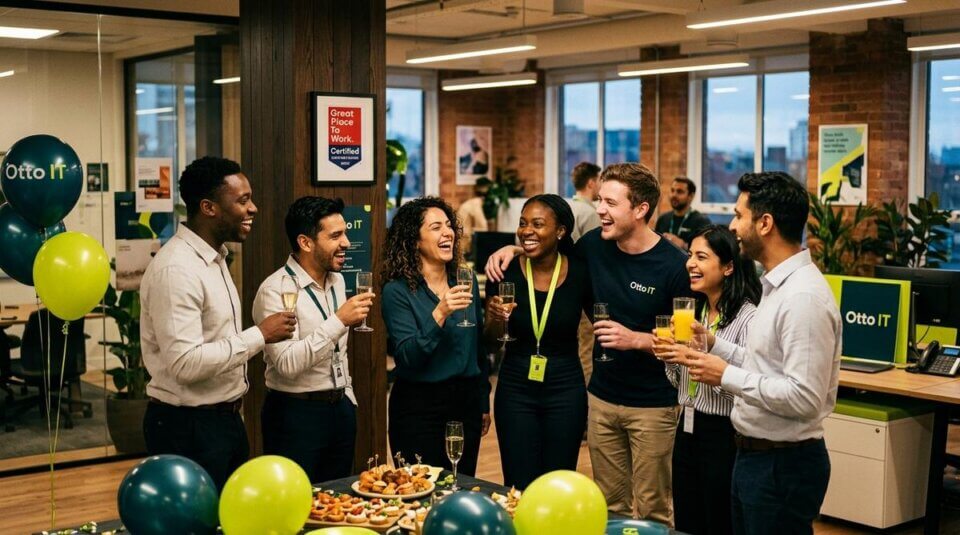 Otto IT team celebrating five consecutive years of Great Place to Work certification in 2026
